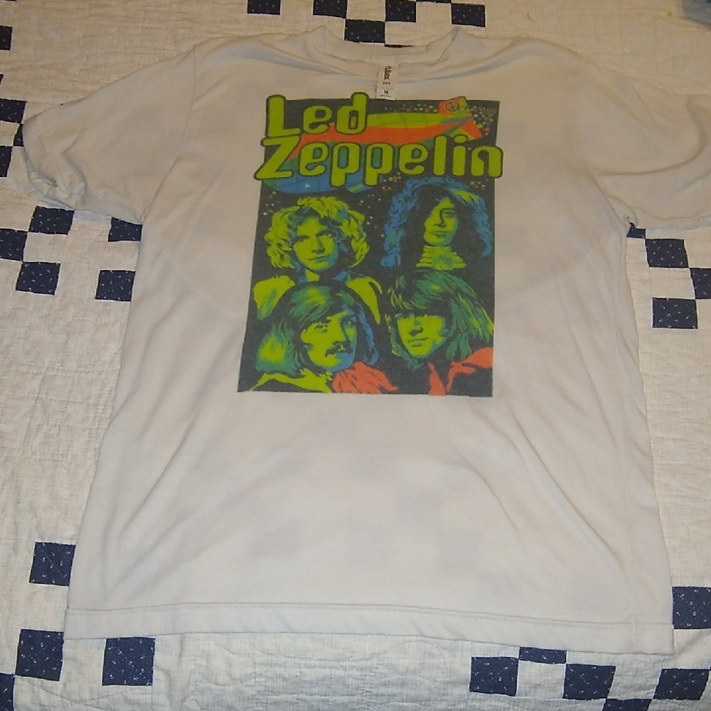 Tultex White T-Shirt with Green and Orange Graphic